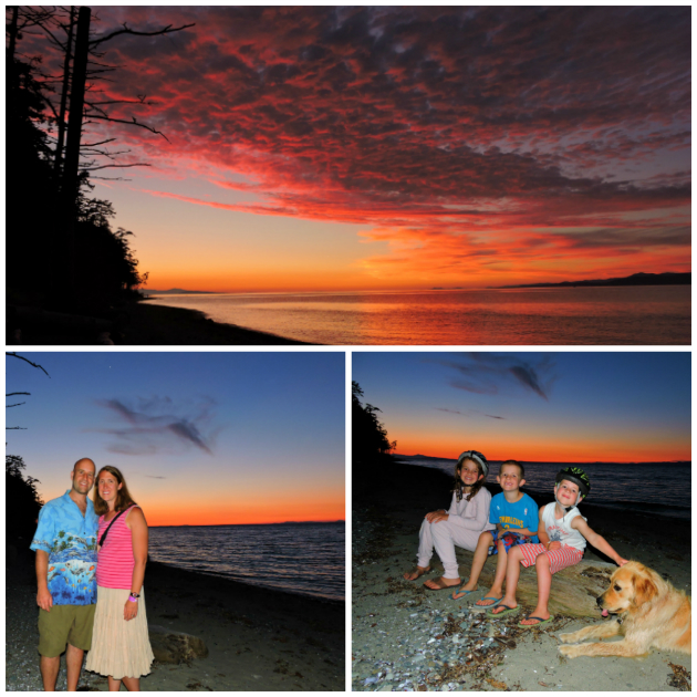 Rahtrevor Beach Campground, Vancouver Island sunset, Family Camping Vancouver Island