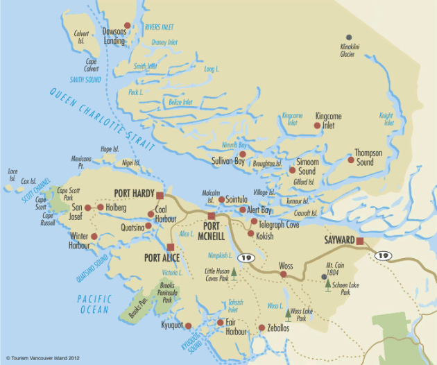 Vancouver Island maps, North Vancouver Island activities, Hotels Vancouver Island, Activities