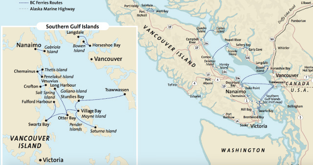 BC Ferries map