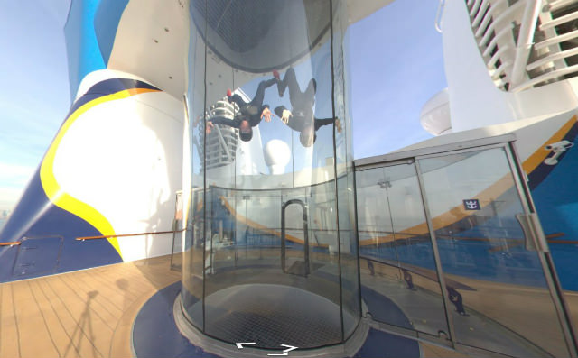 Skydiving simulator, cruise ship activities