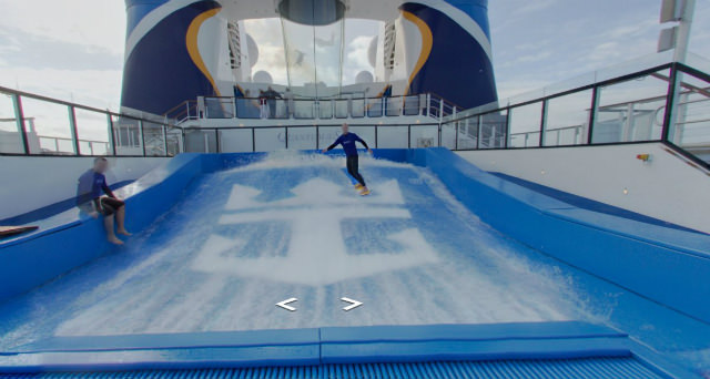 wave machine on cruise ship, surfing on cruise ship, look inside a cruise ship, google street view cruise ship