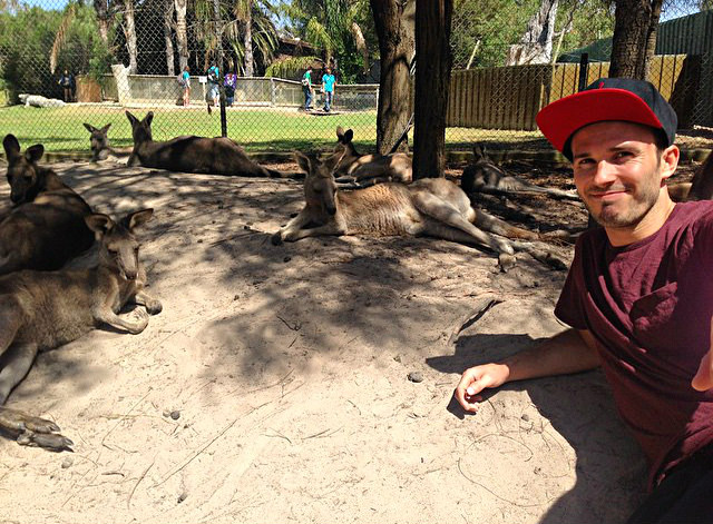 Urimbirra wildlife park, pet a kangaroo, Australia, Victor Harbor