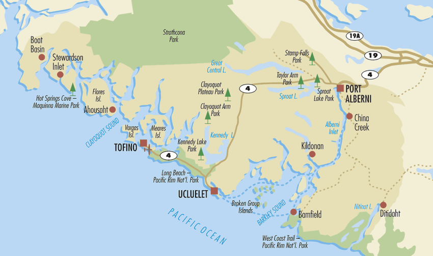 Vancouver Island Map, Vancouver Island vacation guide, Traveling Islanders Maps, Vancouver Island Maps, Central Vancouver Island Map, Tofino Map, Pacific Rim Map, Port Alberni Map