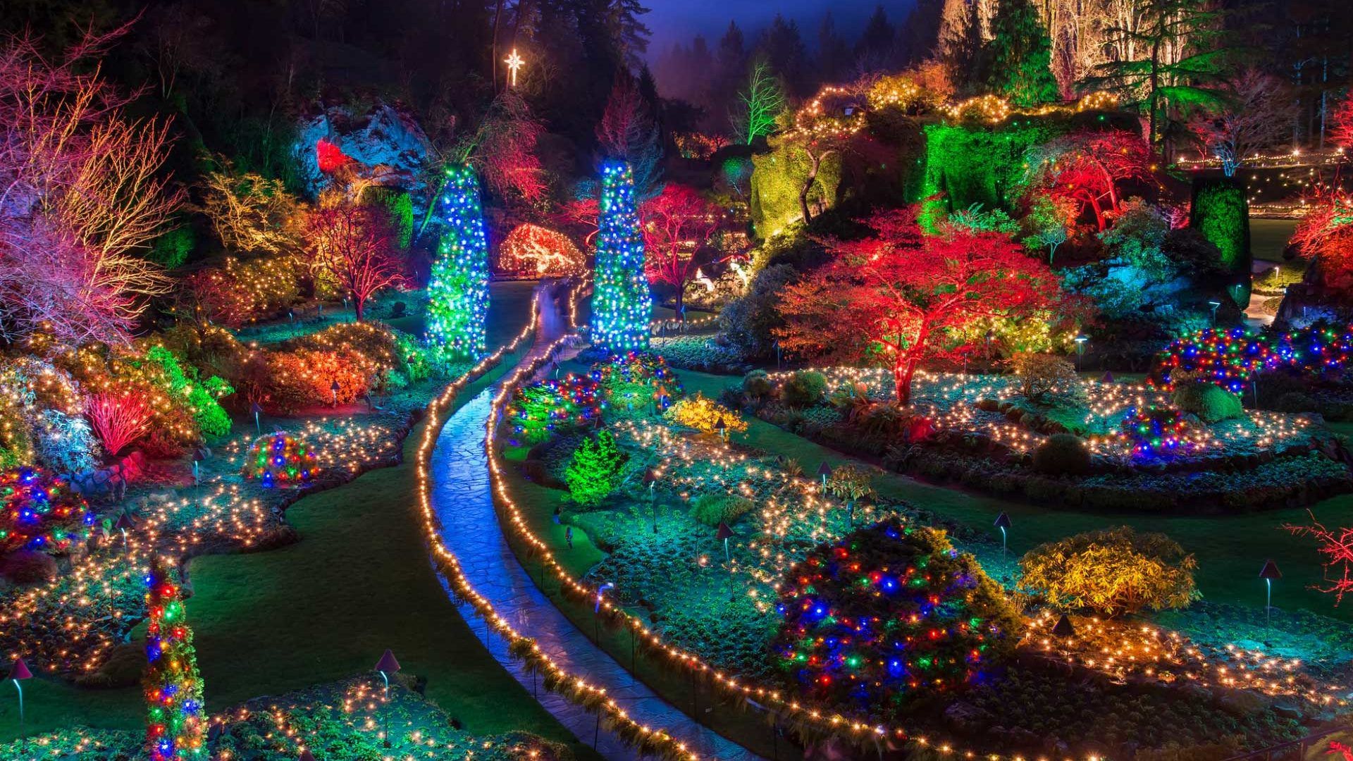 Butchart Gardens Victoria BC Holiday Light Display