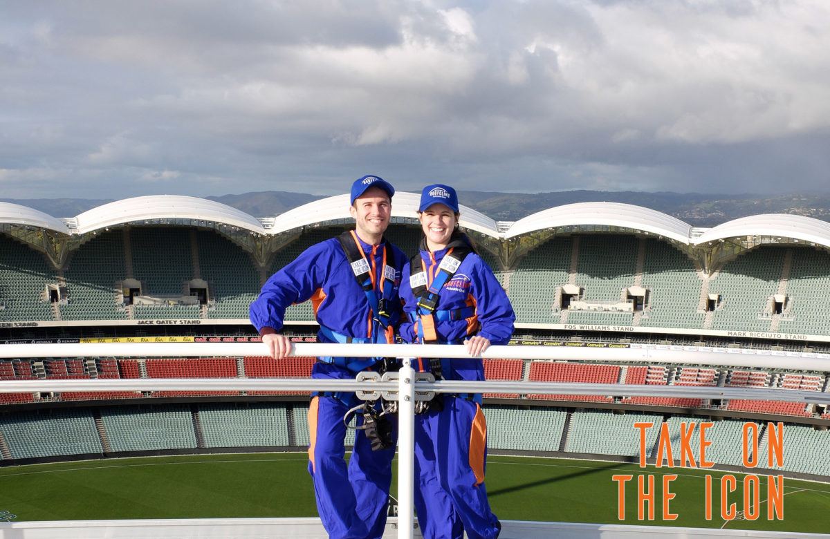 Daniel and Courtney RoofClimb Adelaide Oval