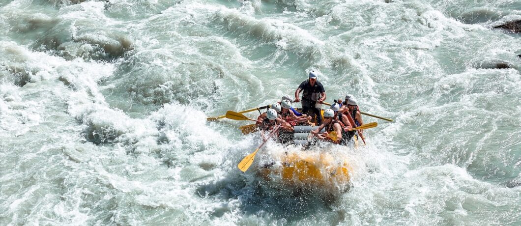 White water rafting on the Kicking Horse River in Golden, BC with Glacier Rafting