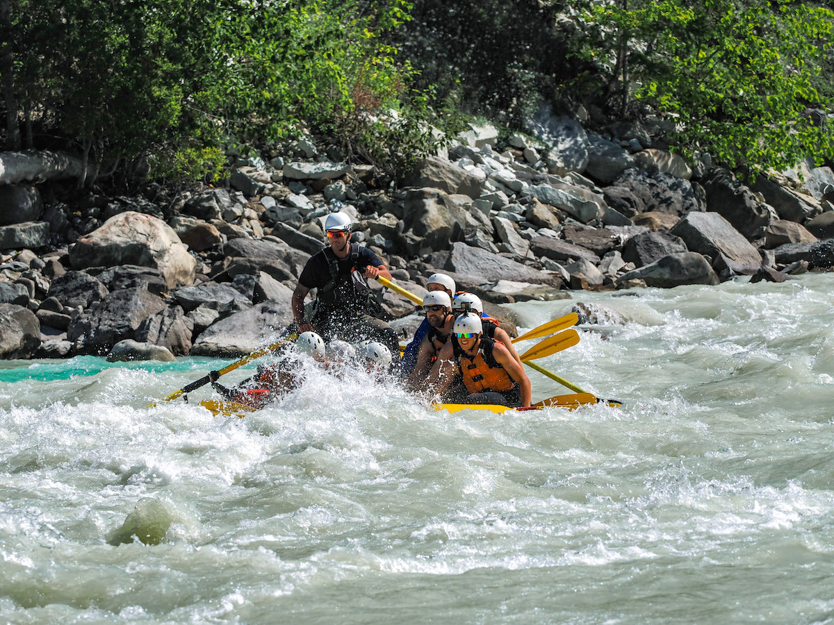 White water rafting on the Kicking Horse River in Golden, BC with Glacier Rafting